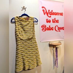 Yellow Chatruese Scalloped Midi Dress